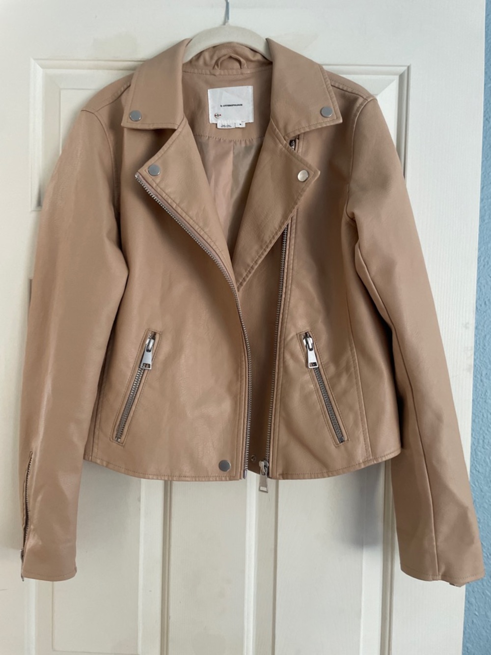 Beige anthropologie Faux Leather Moto Jacket - Women